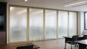 EBUNGE framed movable glass partition concept for university training room champagne gold
