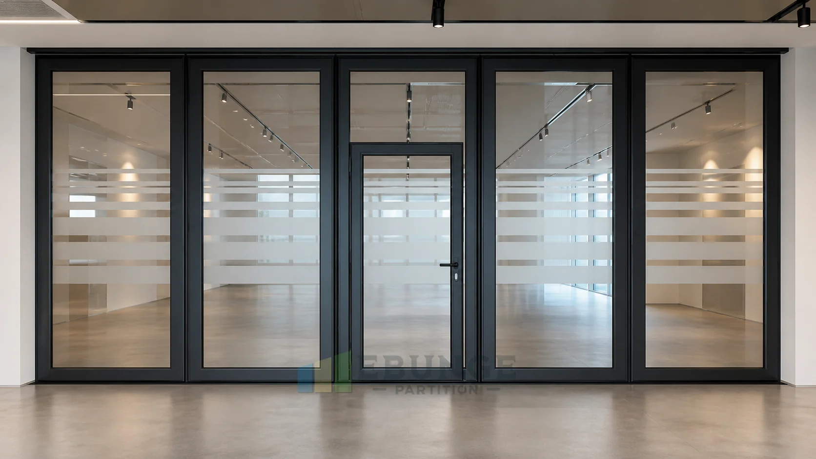 Movable Glass Walls for Exhibition Press Briefing Zones — opening application view explanatory EBUNGE movable glass wall concept