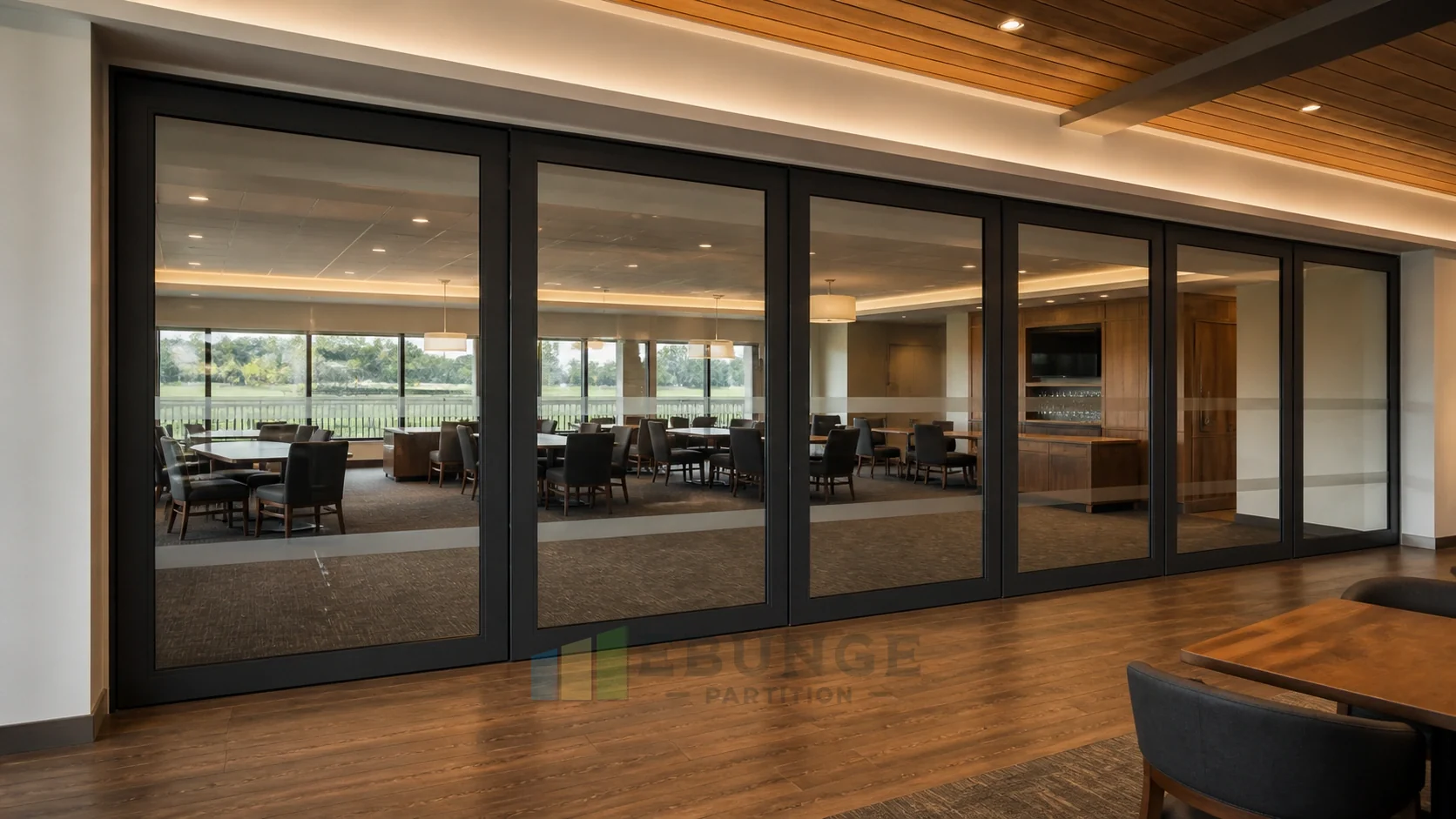 Community Advice Room Acoustic Planning with Glass Walls — commercial application detail explanatory EBUNGE movable glass wall concept