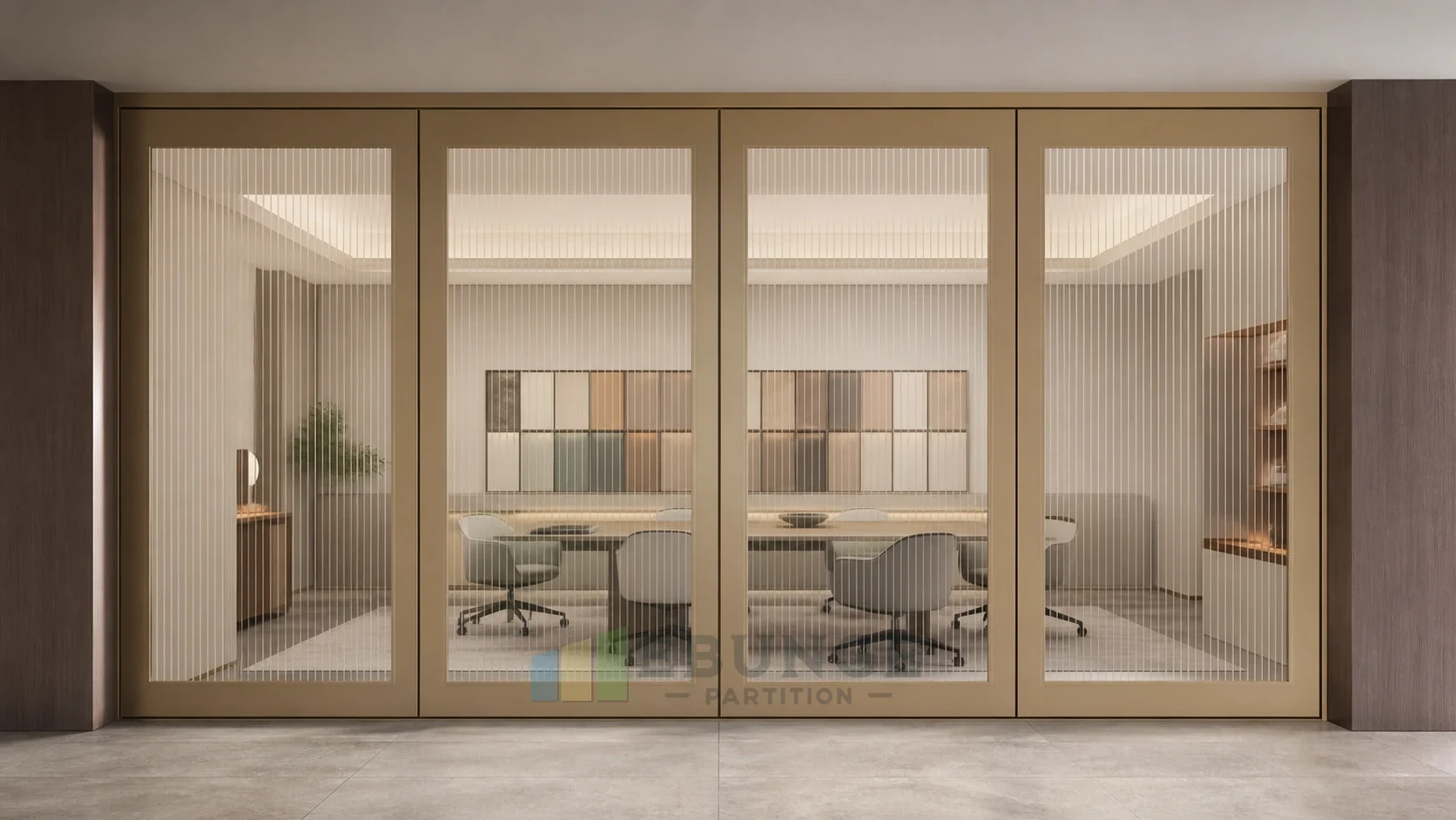 Interview Suite Acoustic Planning with Movable Glass Walls — alternative interior application explanatory EBUNGE movable glass wall concept