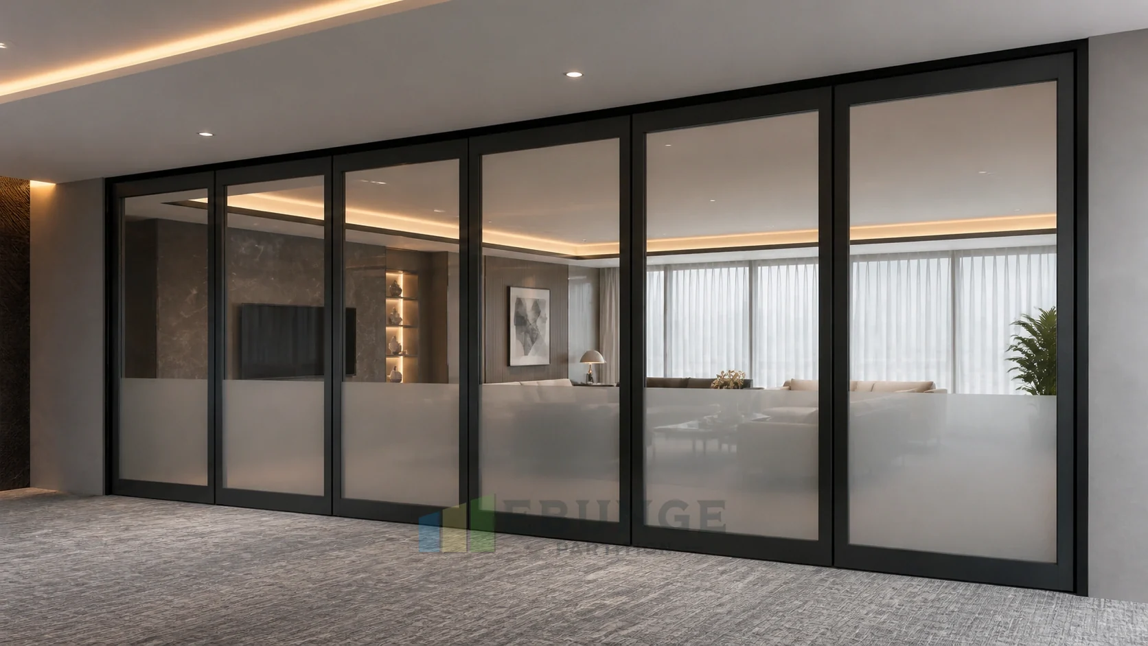 How to Review Wall-Side Closures for Movable Glass Partitions — commercial application detail explanatory EBUNGE movable glass wall concept