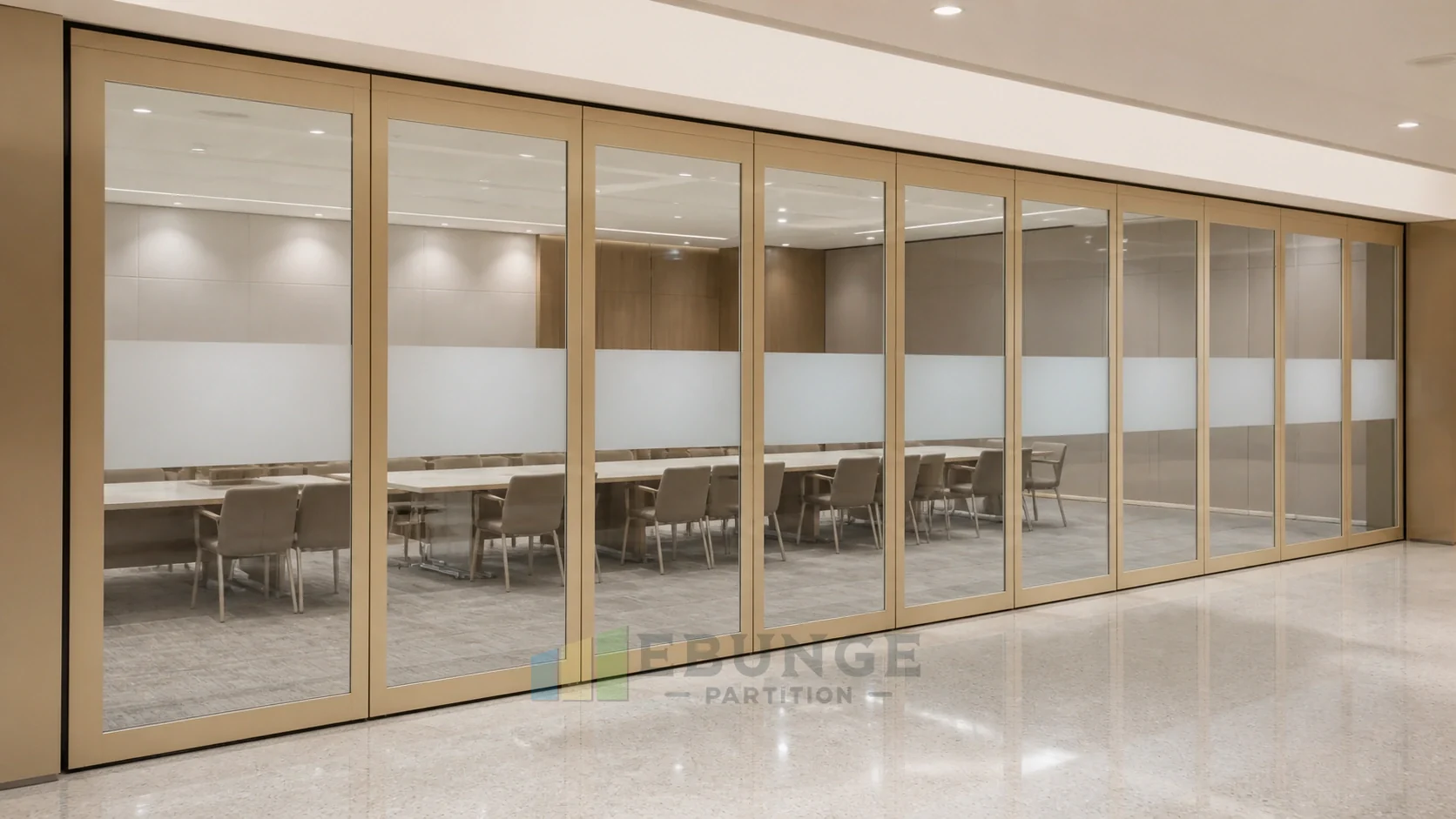 Community Advice Room Acoustic Planning with Glass Walls — alternative interior application explanatory EBUNGE movable glass wall concept