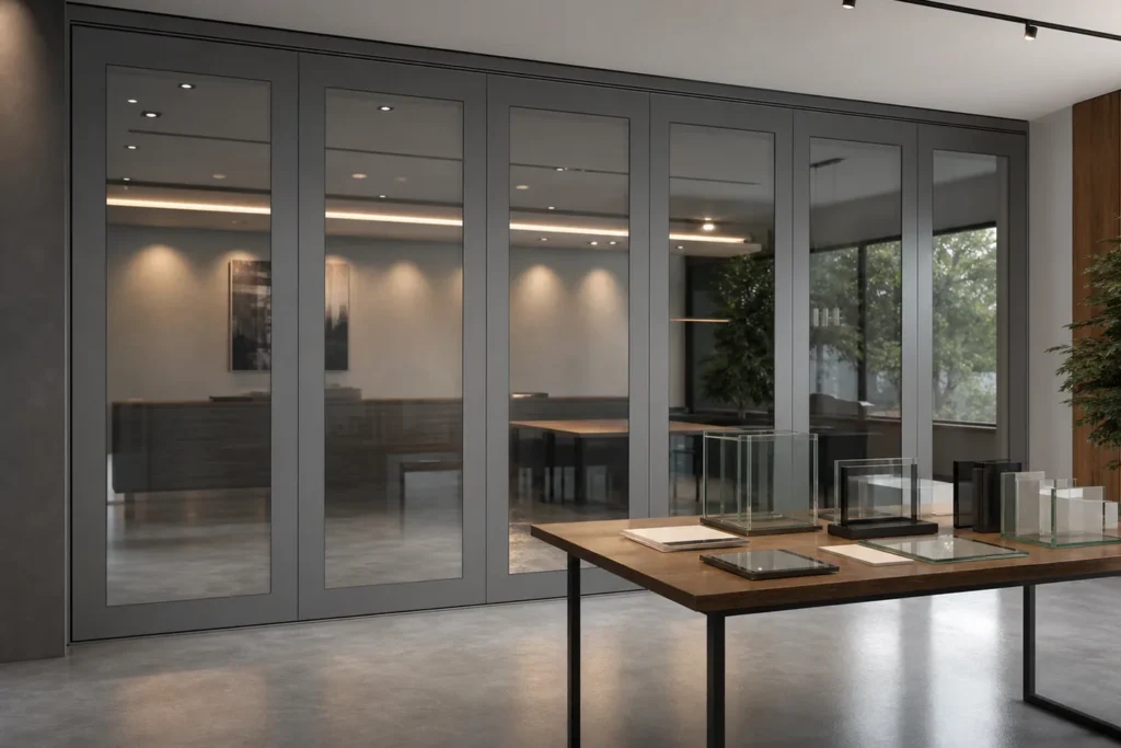 Movable glass partition system selection for a commercial project