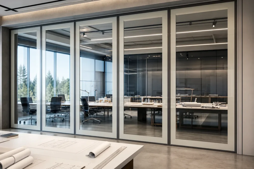 Movable glass partition project drawing coordination
