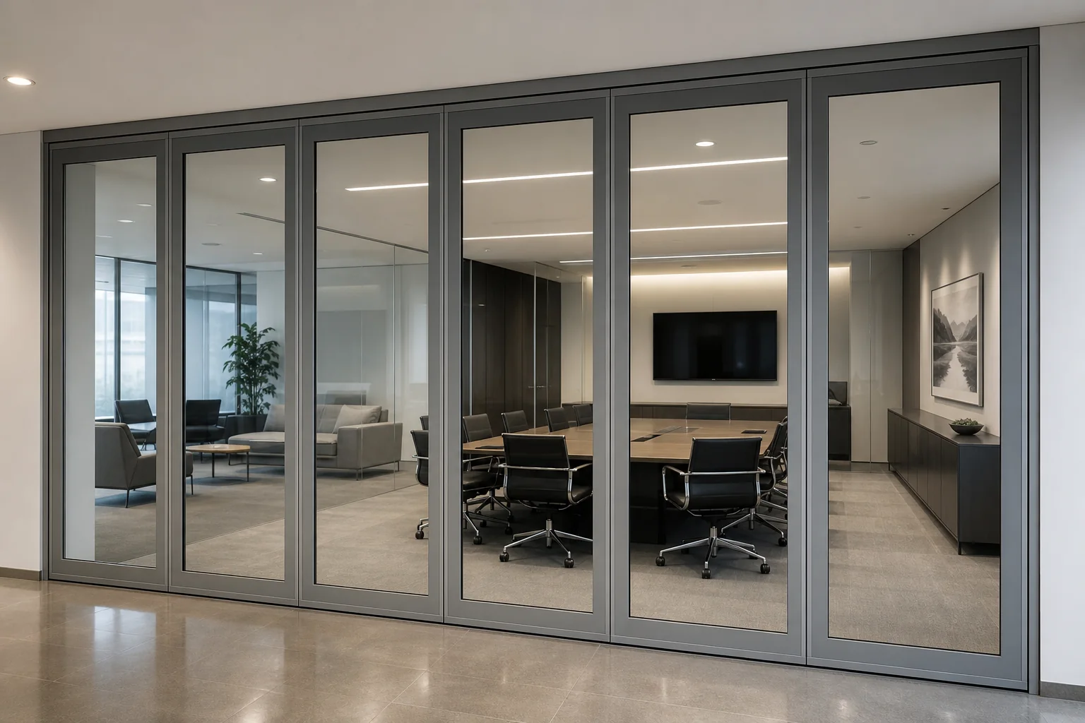 How Double-Glazed Movable Walls Support Speech Privacy — opening application view explanatory EBUNGE movable glass wall concept