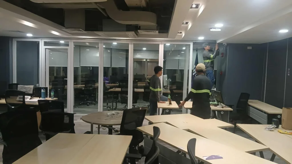 Real office glass partition project completion check