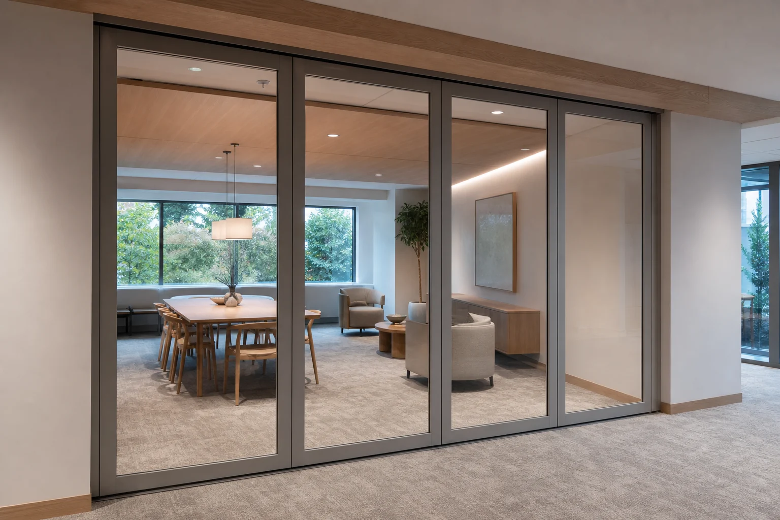 How to Plan Visual Privacy with Movable Glass Walls — alternative interior application explanatory EBUNGE movable glass wall concept