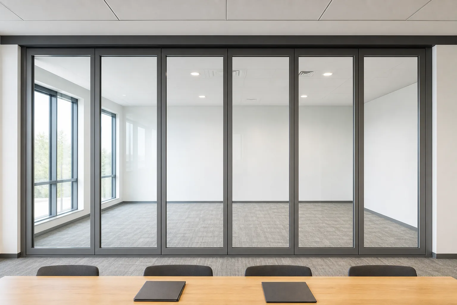 How to Confirm Final Opening Dimensions for a Movable Glass Wall — opening application view explanatory EBUNGE movable glass wall concept