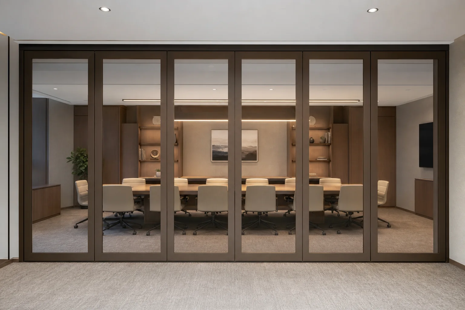 How to Compare Frame and Glass Finish Options for Movable Walls — opening application view explanatory EBUNGE movable glass wall concept