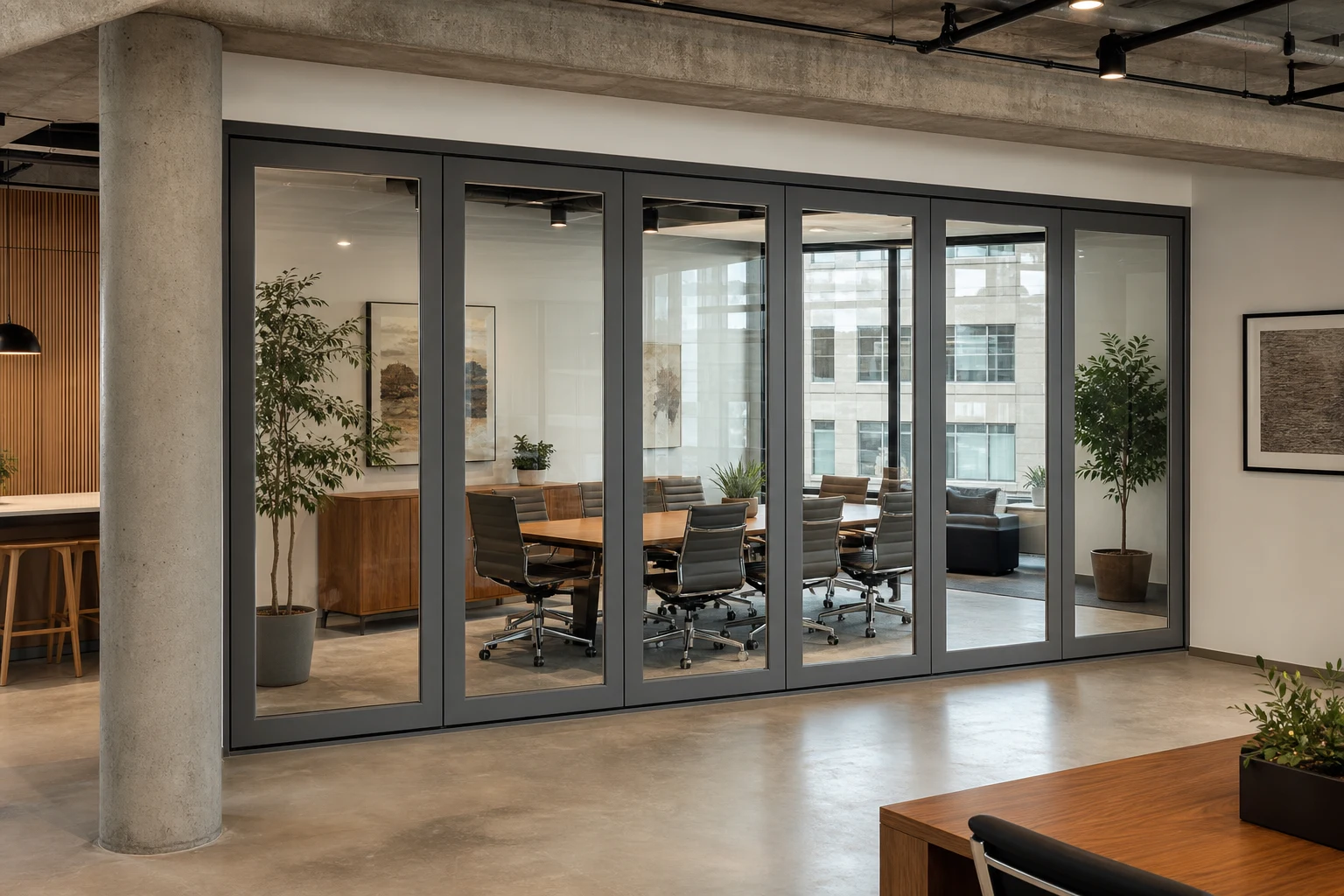 How to Plan a Movable Glass Wall for an Existing Office — opening application view explanatory EBUNGE movable glass wall concept