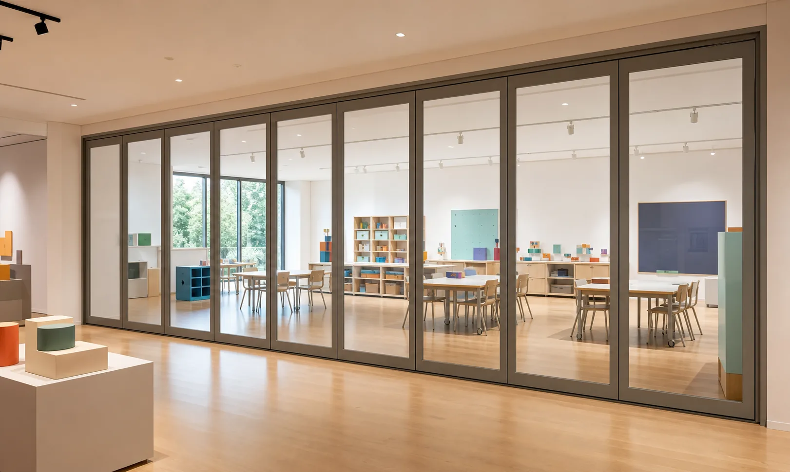 How to Approve Glass and Finish Samples for a Movable Wall — alternative interior application explanatory EBUNGE movable glass wall concept