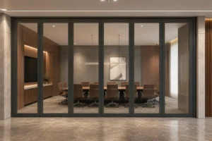 Framed movable glass partition system