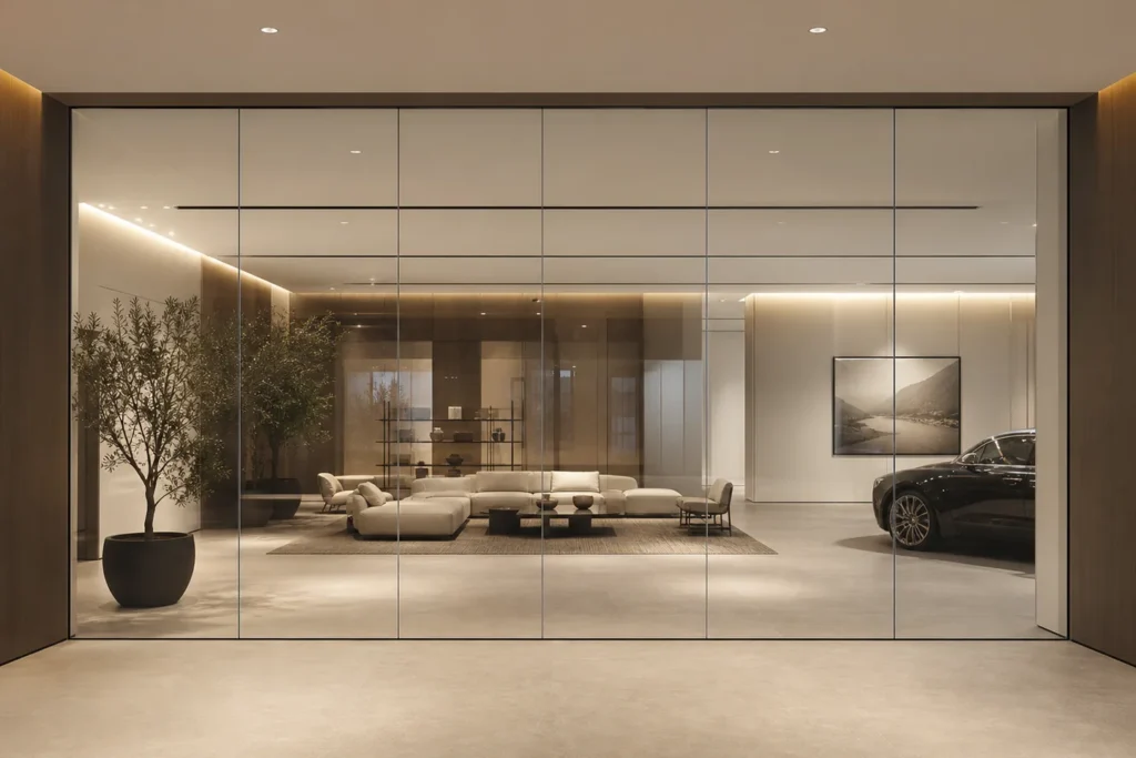 Frameless movable glass partition system