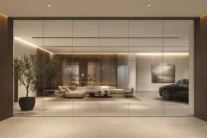 Frameless movable glass partition system
